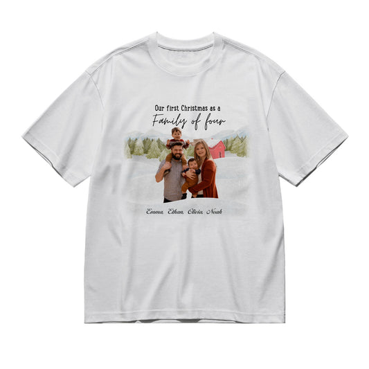 Our first christmas together - photo-200g High-Quality 100% Cotton T-Shirt with Heat Transfer Printing