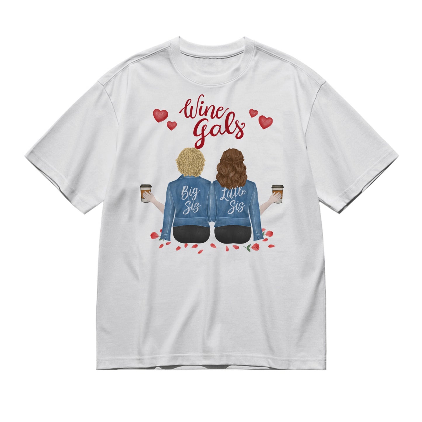 Wine gals - Pencil style (Back)-200g High-Quality 100% Cotton T-Shirt with Heat Transfer Printing