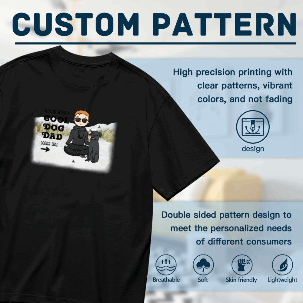 Cool Dog Father -Personalization Custom 200g cotton T-shirt