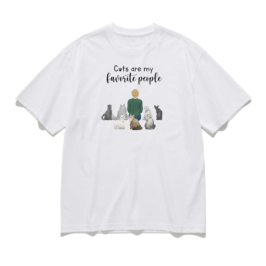 Cats are my favorite people -Personalization Custom 200g cotton T-shirt