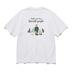 Cats are my favorite people -Personalization Custom 200g cotton T-shirt