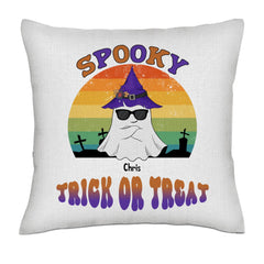 Spooky Vibes - Warped Text/Gradient - Linen Pillowcase + Pillow Insert Set