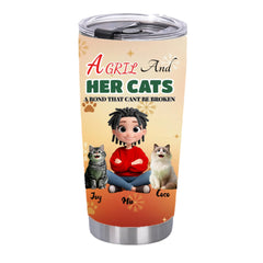 The 'A Gril and Her Cats' Custom Pet Tumbler - Bring Your Best Friend Everywhere