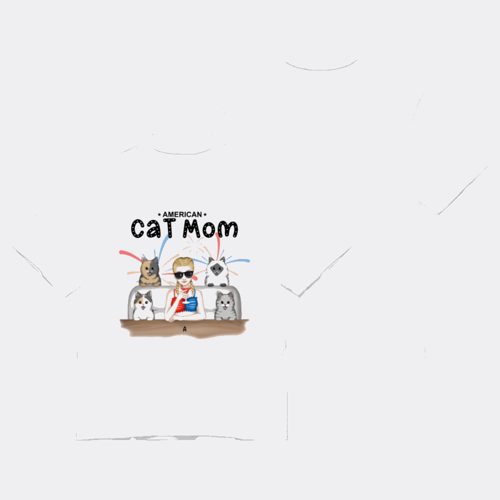 American Cat Mom-Personalization Custom 200g cotton T-shirt