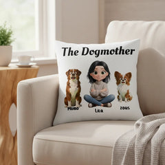 The Dog Mother | Custom Linen Pillow – The Ultimate Gift for Proud Dog Moms
