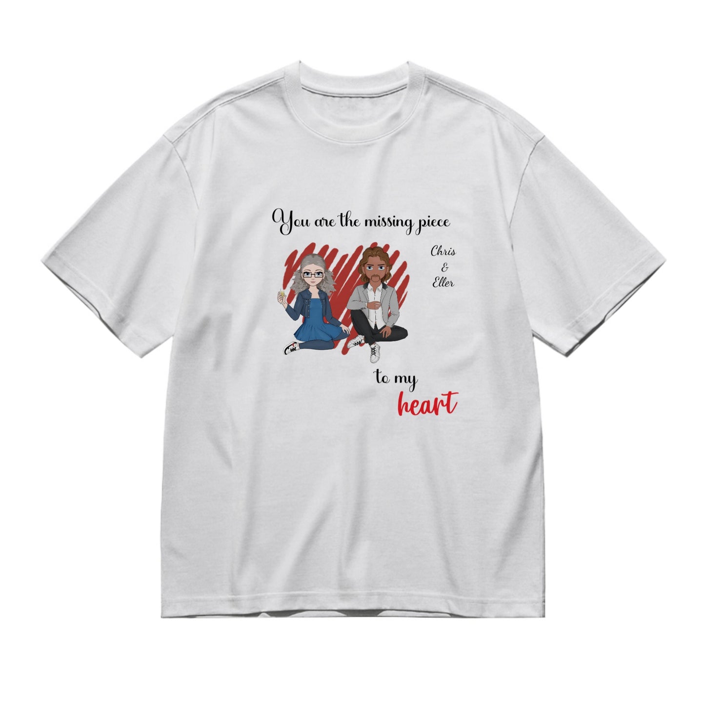 You are the missing piece to my heart - Doll style (puzzle) -200g High-Quality 100% Cotton T-Shirt with Heat Transfer Printing