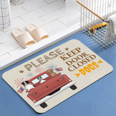 Dogs Planning Escape Truck-Premium Custom Diatomaceous Earth Door Mat | Made in USA