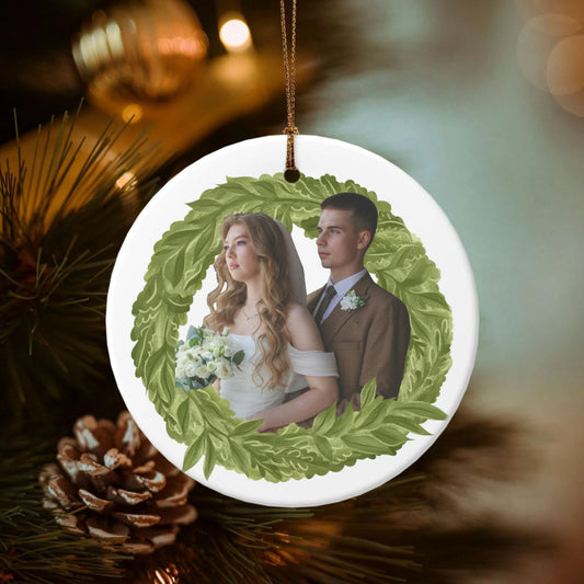 The family (christmas) -Photo-Double-Sided Ceramic Round Pendant (Multiple Sizes Available)
