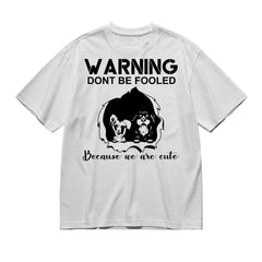 Dogs frontal black/white-200g High-Quality 100% Cotton T-Shirt with Heat Transfer Printing