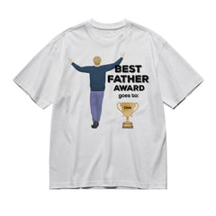 Best father award - Pencil Back (Standing)-200g High-Quality 100% Cotton T-Shirt with Heat Transfer Printing