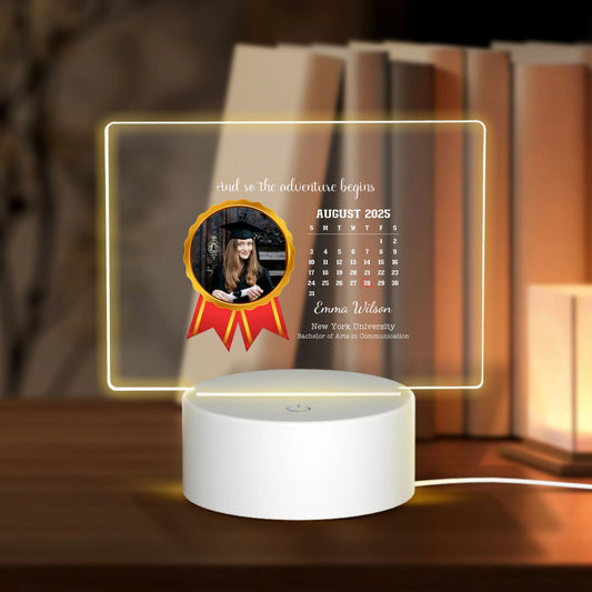 And so the adventure begins-Personalized Custom Acrylic Light Panel with Base