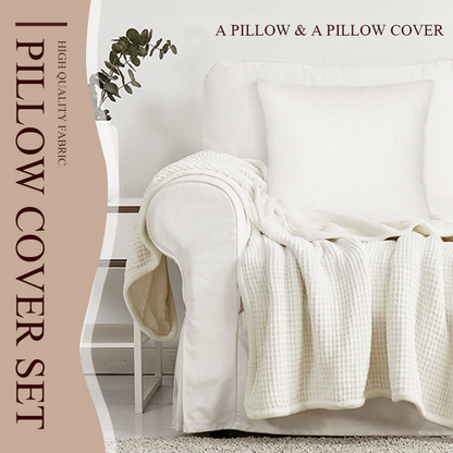 Cat / Always with me (Back)- Linen Pillowcase + Pillow Insert Set