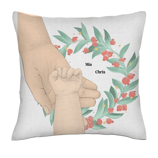 Baby mama to this angel - Christmas- Linen Pillowcase + Pillow Insert Set