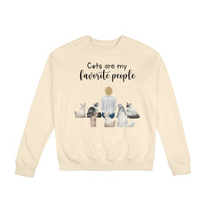 Cats are my favorite people - Personalized Custom Eight-Color 310G Cotton Crew-Neck Sweatshirt