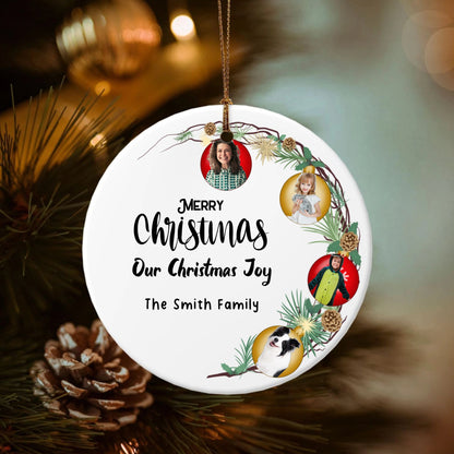 Merry Christmas - Ornaments photo-Double-Sided Ceramic Round Pendant (Multiple Sizes Available)