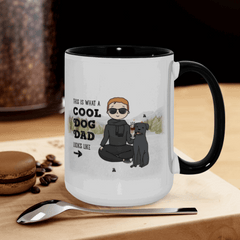 Cool Dog Father - Personalization Custom Coffee 15 oz. Accent Mug