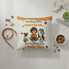 Custom Dog Mom Pillow with 1-4 Dogs, Personalized Pet Owner Gift, Custom Character & Pet Pillow with Names, Linen Pillowcase + Insert Set