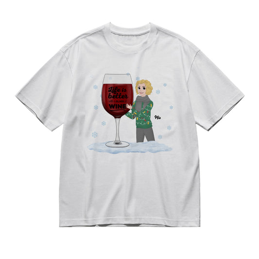 Life is better with a glass of wine (Disney style - Woman)-200g High-Quality 100% Cotton T-Shirt with Heat Transfer Printing