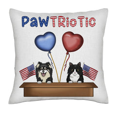 Dogs and cats frontal - Linen Pillowcase + Pillow Insert Set