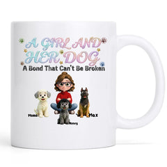 "A Bond That Can't Be Broken" Custom Dog Mom Mug | Personalized Fur Mama Gift | Life is Better with My Dogs Coffee Mug
