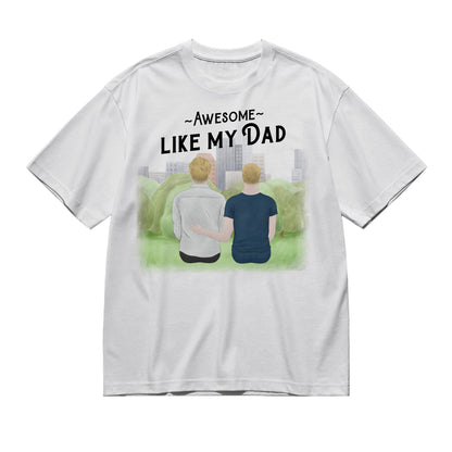 Awesome like my Dad (Back - Pencil Style)-200g High-Quality 100% Cotton T-Shirt with Heat Transfer Printing