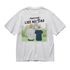Awesome like my Dad (Back - Pencil Style)-200g High-Quality 100% Cotton T-Shirt with Heat Transfer Printing