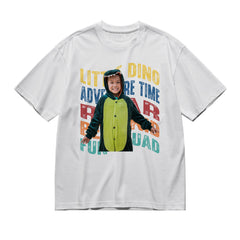 Background words - Photo - Warped text-200g High-Quality 100% Cotton T-Shirt with Heat Transfer Printing