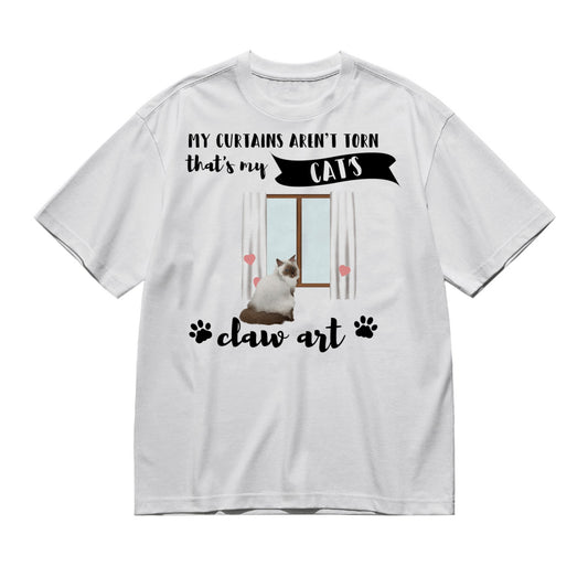 My curtains aren´t torn thats my cats claw art-200g High-Quality 100% Cotton T-Shirt with Heat Transfer Printing