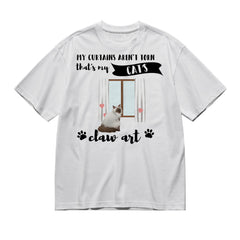 My curtains aren´t torn thats my cats claw art-200g High-Quality 100% Cotton T-Shirt with Heat Transfer Printing