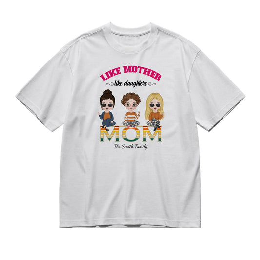 Like mother like daughter - Chibi style (Circle) -200g High-Quality 100% Cotton T-Shirt with Heat Transfer Printing