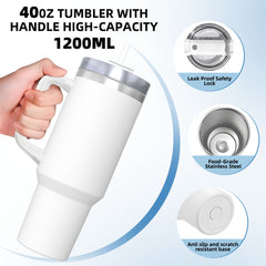 Personalized The Catfather 40oz Tumbler with Handle - Custom Cat Dad Gift (Up to 4 Cats)