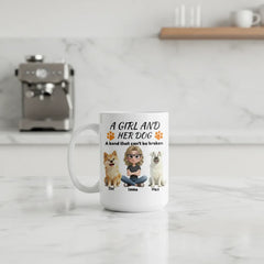Personalized "A Girl and Her Dog" Mug - Up to 4 Dogs Custom Gift