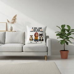 A GIRL AND HIS DOG- Linen Pillowcase + Pillow Insert Set