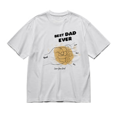 Best dad ever - hands lineart (heart acrylic)-200g High-Quality 100% Cotton T-Shirt with Heat Transfer Printing