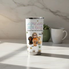 Personalized Dog Mom Tumbler - A Girl And Her Dog Custom 20oz Stainless Steel Cup