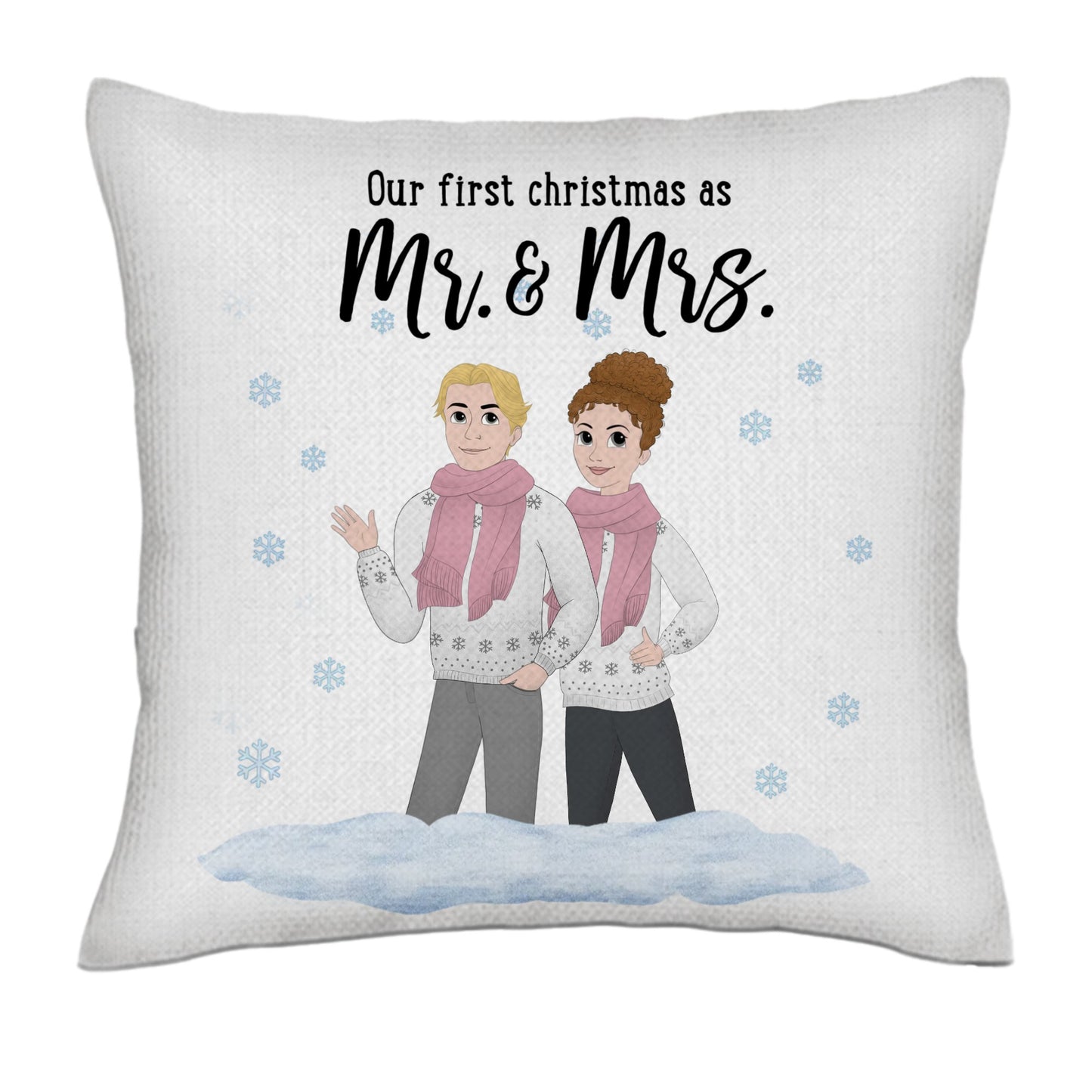 Christmas is better with you - Disney style frontal- Linen Pillowcase + Pillow Insert Set