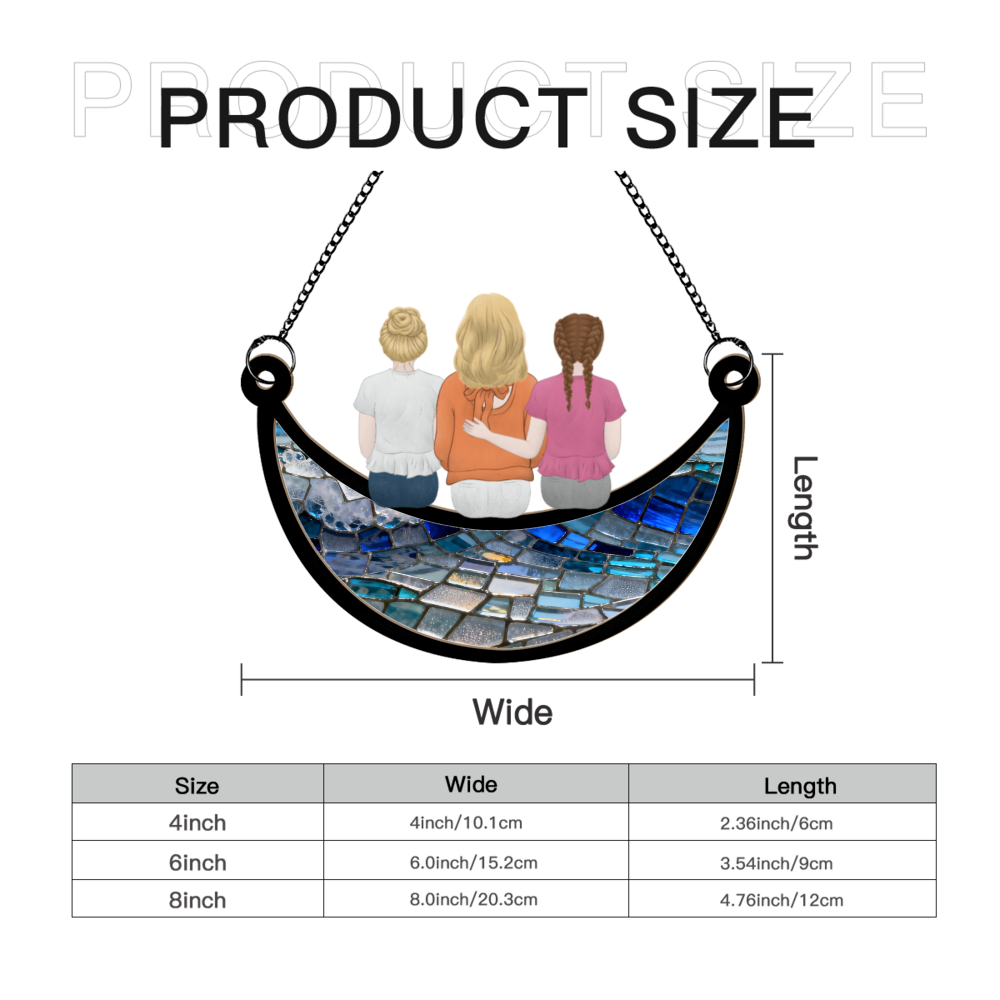 The best mom is sitting on the moon-Personalized Custom Window Hangings