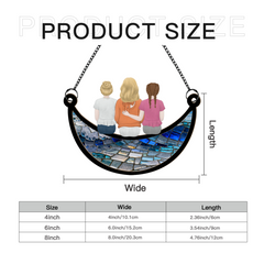 The best mom is sitting on the moon-Personalized Custom Window Hangings