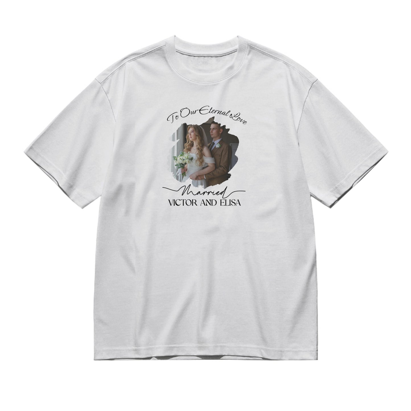 Wedding I Our First Christmas Married -200g High-Quality 100% Cotton T-Shirt with Heat Transfer Printing