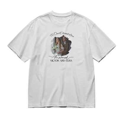 Wedding I Our First Christmas Married -200g High-Quality 100% Cotton T-Shirt with Heat Transfer Printing