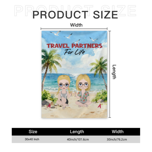 Travel Partners-Personalized 300g Flannel Blanket 30×40 inches