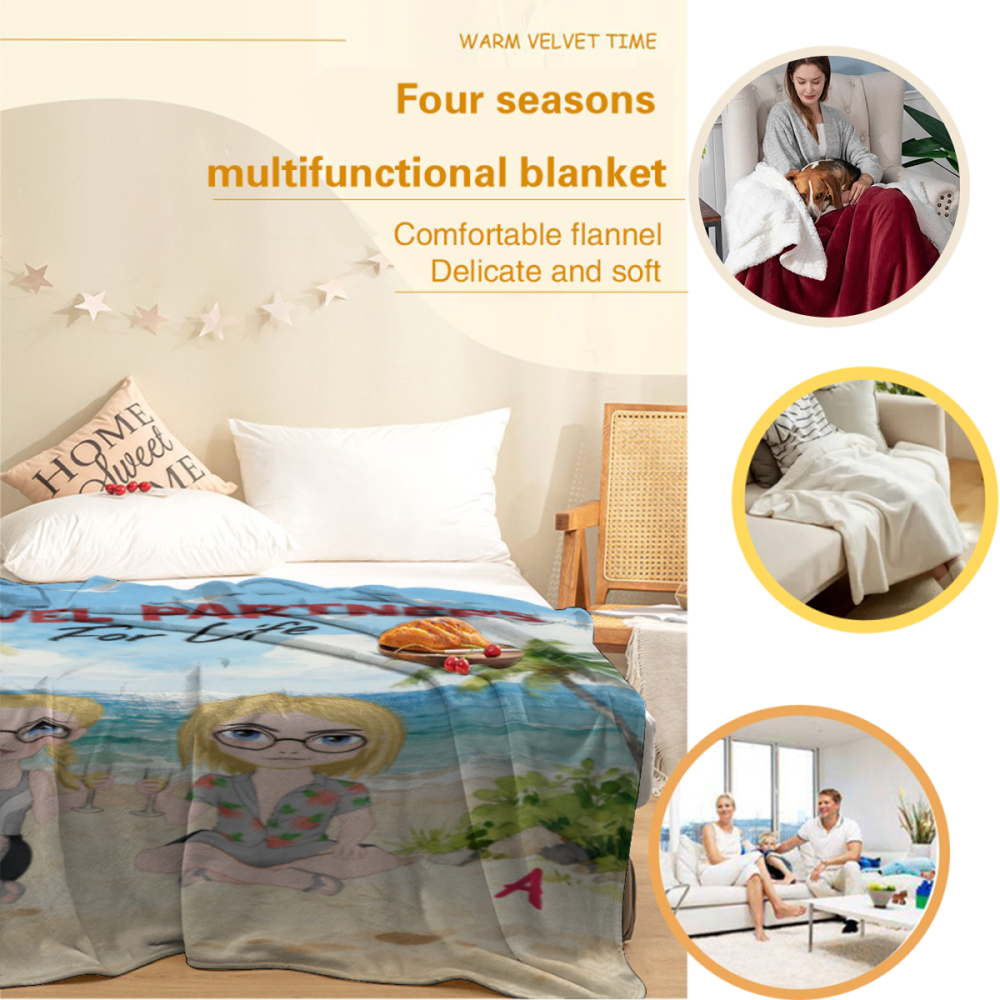 Travel Partners-Personalized 300g Flannel Blanket 30×40 inches
