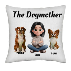 The Dog Mother | Custom Linen Pillow – The Ultimate Gift for Proud Dog Moms