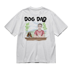 Dog dad (Frontal)-200g High-Quality 100% Cotton T-Shirt with Heat Transfer Printing