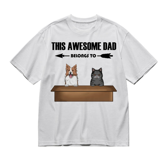 Dogs and cats fronta-200g High-Quality 100% Cotton T-Shirt with Heat Transfer Printing