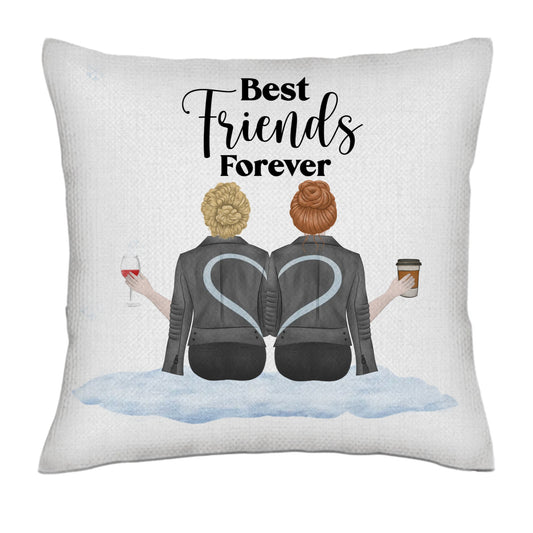 Soul sisters - Pencil style (Back) CIRCLE- Linen Pillowcase + Pillow Insert Set