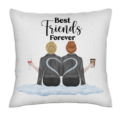 Soul sisters - Pencil style (Back) CIRCLE- Linen Pillowcase + Pillow Insert Set