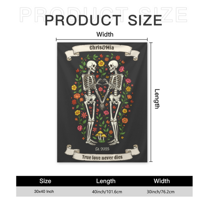 True Love Never Dies-Personalized 300g Flannel Blanket 30×40 inches