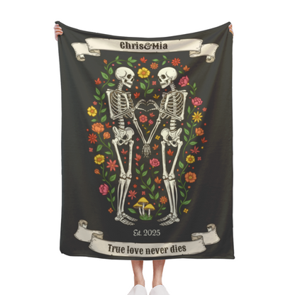 True Love Never Dies-Personalized 300g Flannel Blanket 30×40 inches