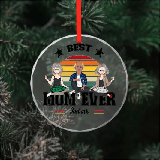 Best mom ever - 2/5 Women or men-Personalized Custom Round Glass Pendant